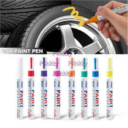 Car Paint Scratches Repair Brush Pen Black White Red Silver Waterproof Water Paint Marker Pen Car Tire Tread Care Automotive