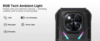 DOOGEE V Max Play 5G Projector Rugged Phone 6.78" Display 20500mAh Battery Dual Camping lights Dimensity 7300 NFC Smartphone