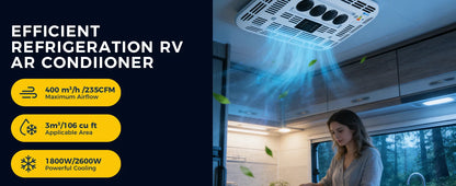 Sunster 12V/24V Fast Cooling Roof Air Conditioner Energy Conservation Rooftop Parking Air Conditioner For RV Truck Camper Van Caravans Motor Portable Air Conditioner