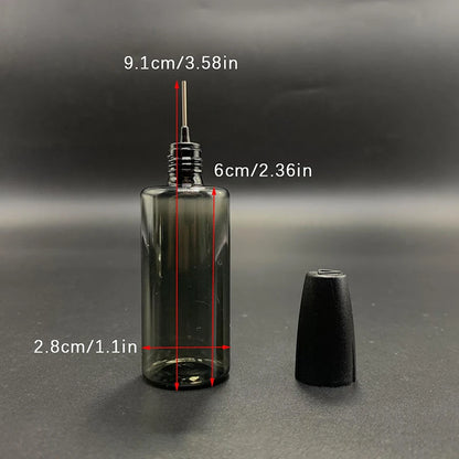 30/50ML PET Clear Vial with Long Thin Needle Tip Dropper for Smoking Oil Accessories Liquid Jar for Essential Oil Storage
