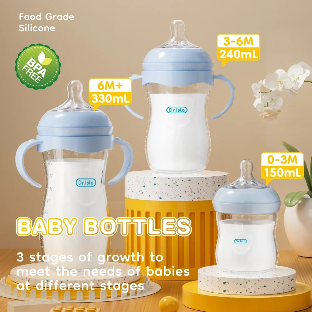 Baby PP Bottle 150/240/330ML Newborn Baby Bottle with Handle Milk Bottle Feeding Baby Bottles Newborn Feeding Supplies BPA-FREE