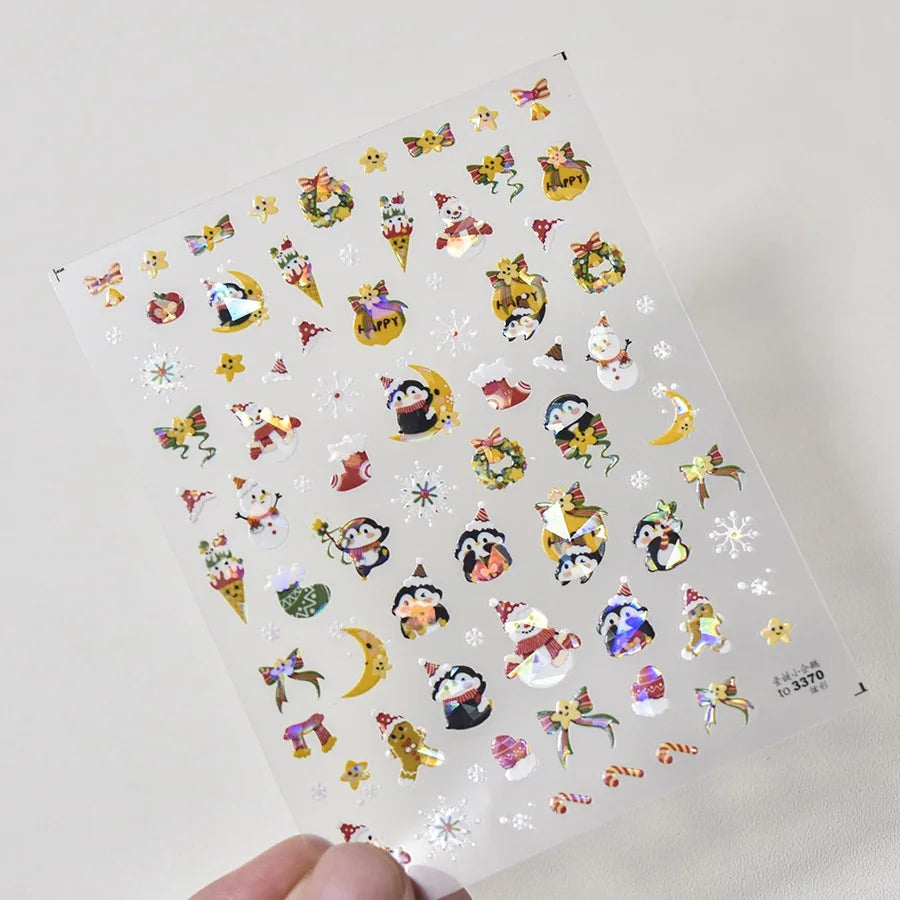 Luxury 5D Floral Nail Art Stickers Gold Silver Chinese Style Metal Frame Shiny Crystal Rhinestone Self Adhesive Manicure Decal