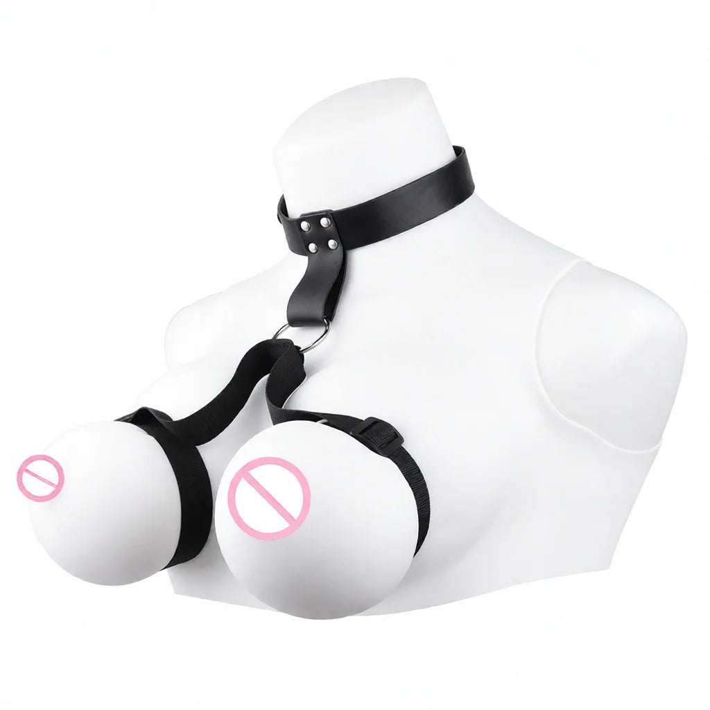 QKKQ PU Leather And Webbing Erotic Bra Chest Harness Belt Breast Teating Chest Binder BDSM Sex Toys For Women Erotic Accessories