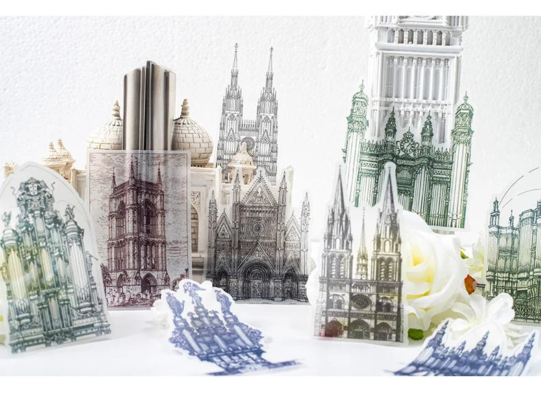 10pcs/lot Memo Pads Material Paper Medieval Castle Journal Scrapbooking paper Card Background Decoration Paper