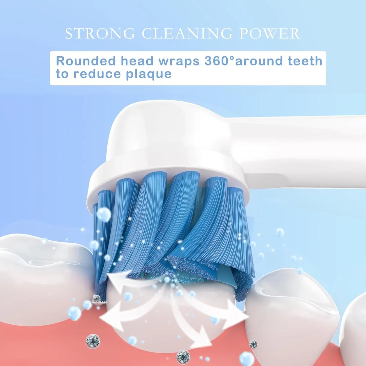Švelnūs jautrūs pakaitiniai šepetėlių antgaliai Oral B Braun elektriniam dantų šepetėliui, skirti švelniam ir patogiam jautrių dantenų valymui