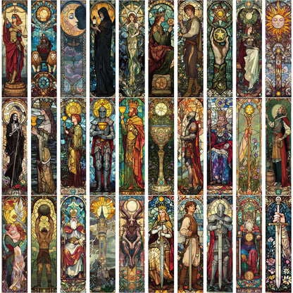 30pcs Stained Glass Tarot Bookmarks Unique Design Simple Creative Artistic Style Exquisite Craftsmanship Convenient Sticky Note