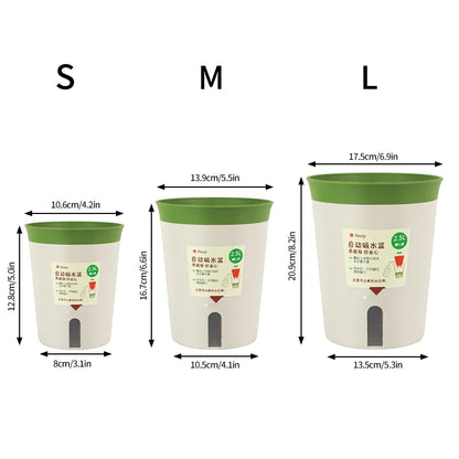 Self Watering Plant Pots Plastic Flowerpot Planter with Drainage Holes Hydroponics Flower Pot Plastic Lazy Automatic Plants Pot