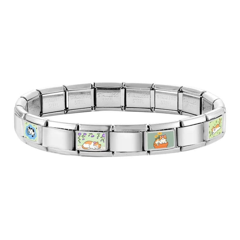 Y2K Cute Funny Sofa Cats Dogs Italian Charm Fit 9mm Stainless Steel Women DIY Bracelet Drop Shipping Fashion Jewelry Wholesale