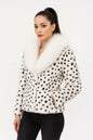 Women Real Rabbit Fur Coat High Collar Winter Jacket Make of One Rabbit Fur Cross Mink Pattern