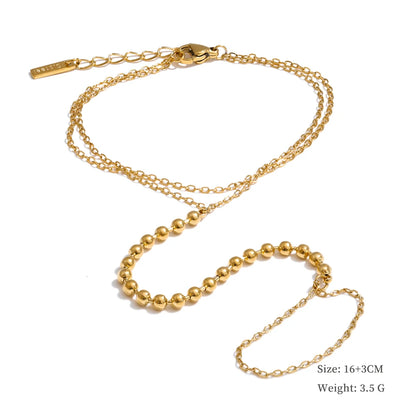 Yhpup Trendy Stainless Steel Zircon Beads Back of Hand Chain Finger Bracelet Fashion Chic Sexy Jewelry Waterproof Wholesale Gift