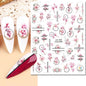 3d Nail Art Decals Watercolor Florals Purple Green Pink Flowers Leafs Fruit Adhesive Sliders Nail Stickers For Manicure