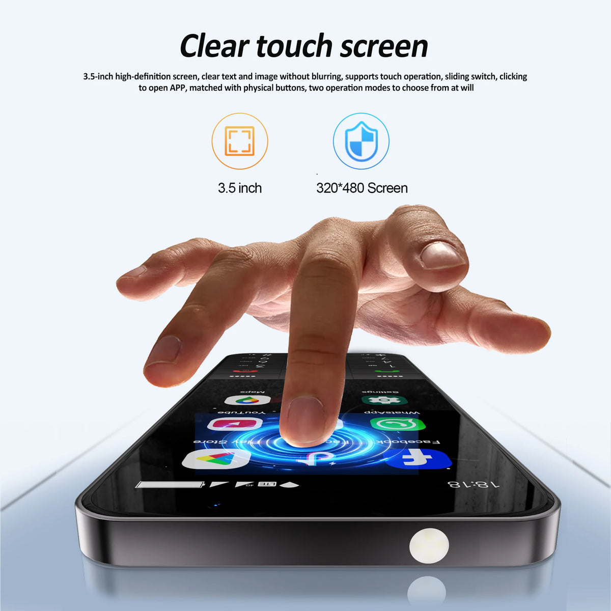 SERVO F26 PRO 3.5-inch Touch Screen Button Smartphone 4G LTE Dual SIM Android 11.0 2GB+16GB Play Store GPS Quick Dialing FM Flashlight Type-C Smart Phones