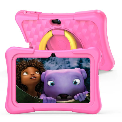 PRITOM Tablet for Kids 7 Inch Android 13 32 GB WiFi Bluetooth Dual Camera Educational Software Installed with Proof Case
