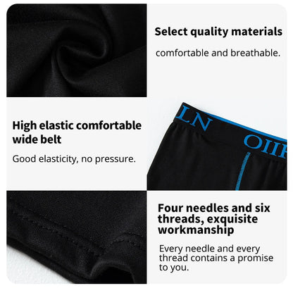 5/10 Pack Multi-size Teenagers To Adults Men's Boyshort Leisure Sports Joker Elastic Waist Long Men's Underwear Can Be Parent-ch