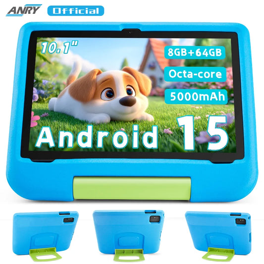 Kids Tablet, 10.1-inch Children 2025 Android 15 Tablets with Eye Protection Screen, 8GB(4+4GB) RAM 64GB Storage, 5000mAh Battery