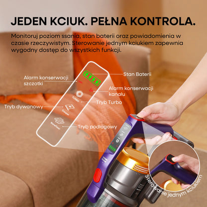 Erabros EV7 Cordless Vacuum Cleaner 70KPa 550W Handheld Stick Vacuum, 70Min Runtime, with Charging Storage Base, Anti-Tangle Brush, with Aroma Design, Powerful Cordless Vacuum Cleaner for Home Clean Carpet Hard Floor Pet Hair