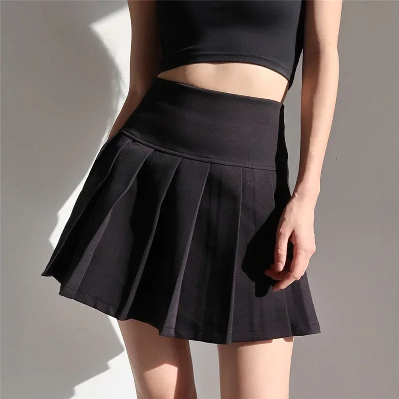 Mini Skirts Womens 2024 Summer Japanese School Pleated Skirts High Waist Kawaii Cute Skirt Uniform Harajuku