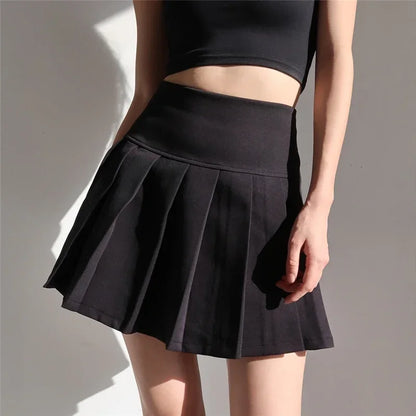 Mini Skirts Womens 2024 Summer Japanese School Pleated Skirts High Waist Kawaii Cute Skirt Uniform Harajuku