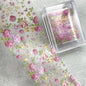 1Pc 100cm Flower Nail Foils for Transfer Paper Floral Stickers Rose Nails Wraps Tulip Nail Art Decorations