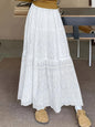 High-waisted Sheer Solid Color A-line Elastic Waist Skirt Women's Summer New Elegant Formal Party Vacation Versatile Maxi Dress