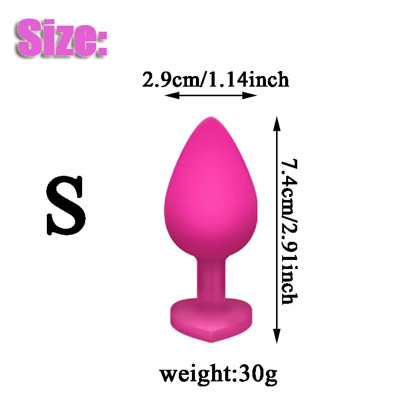 3Pcs Set Butt Anal Plug With Crystal Sex Toys for Women Men Soft Silicone Erotic Massager Stimulator Dildo Adult Product Plug