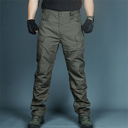 Black Cargo Plus Size Men's Elastic Tactical Pants Camping Hiking Fishing Trekking Climbing Outdoor Trousers Quick Dry Sports