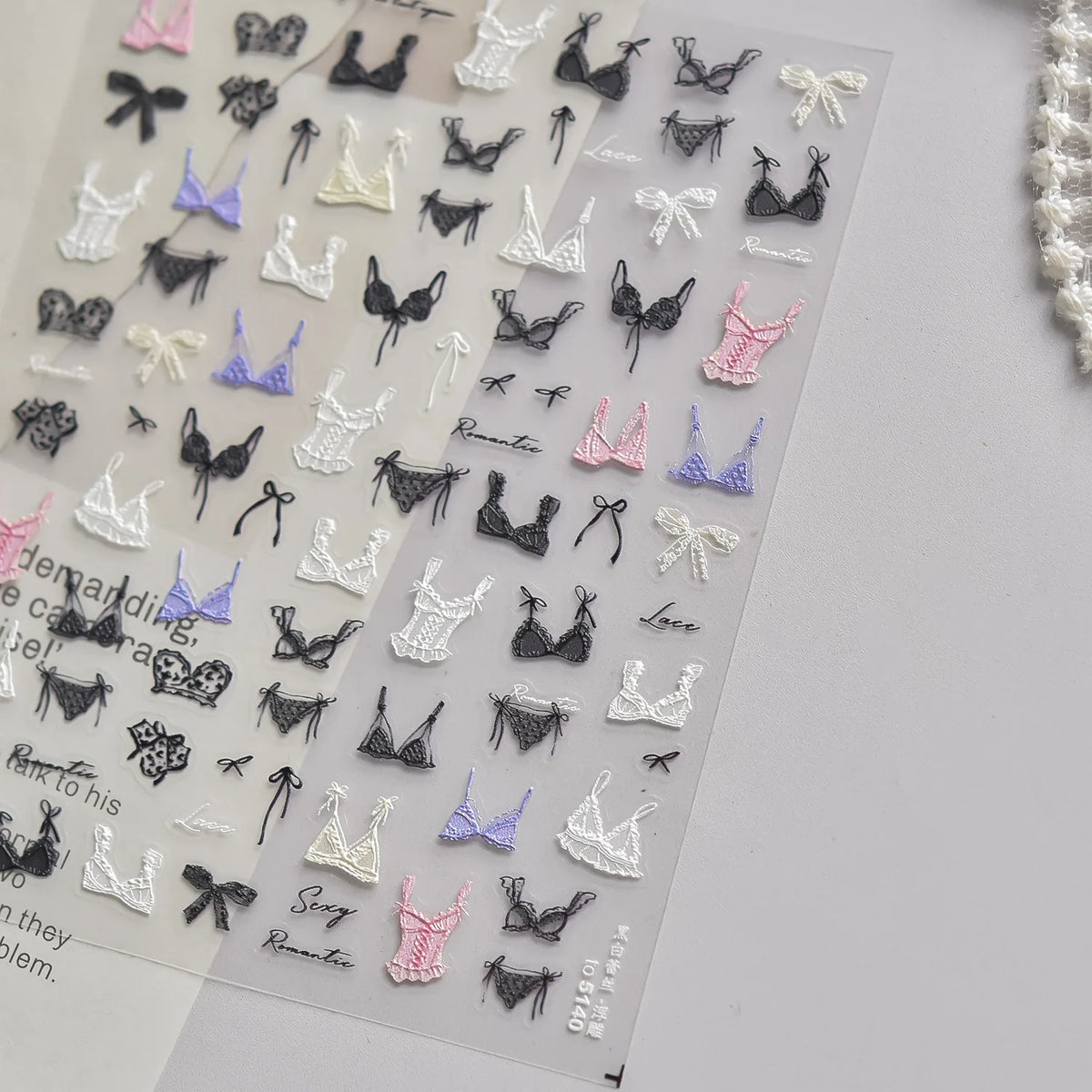 Cute Animal Face 5D Nail Art Stickers Cartoon Cat Bunny Dog Mouse Kawaii Expressions Simple Self Adhesive Manicure Decal DIY