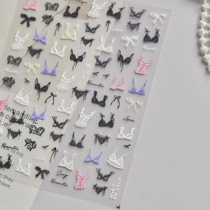 Cute Animal Face 5D Nail Art Stickers Cartoon Cat Bunny Dog Mouse Kawaii Expressions Simple Self Adhesive Manicure Decal DIY