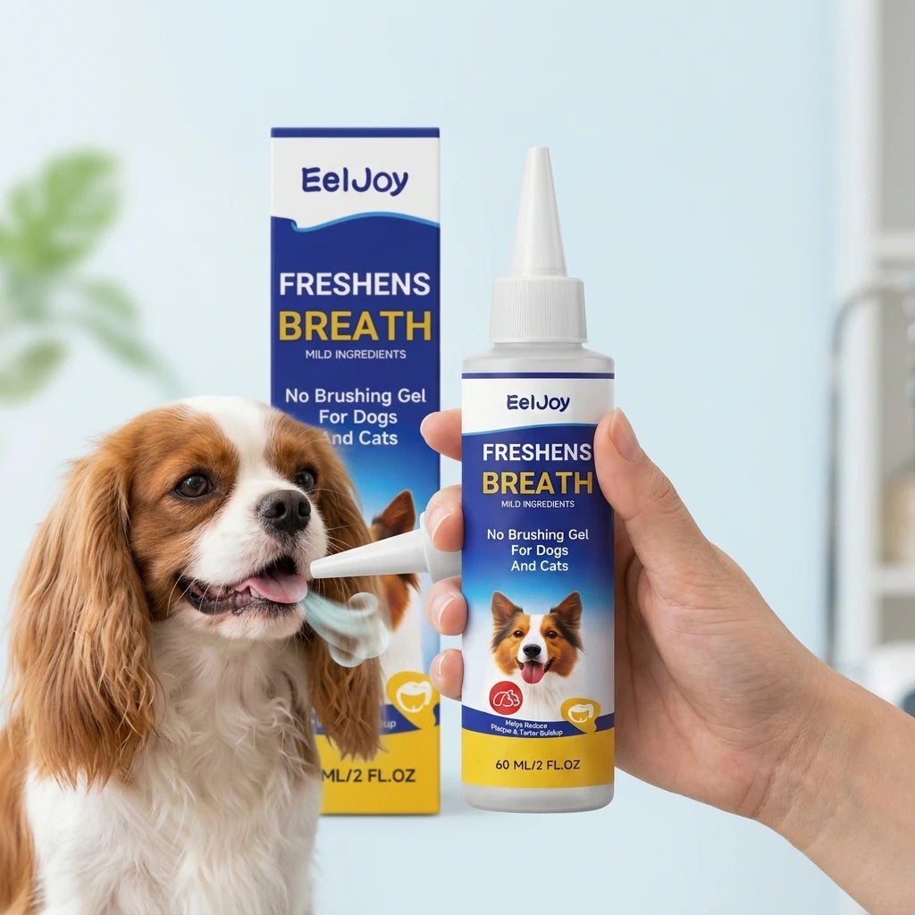 EELJOY Pet Dental Care Gel Reducing Plaque Tartar & Bad Breath Freshing Natural Formula No Brushing Gum Health Pet Oral Cleaner