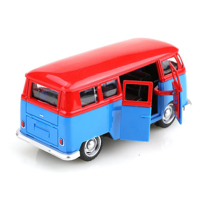 1:38 Alloy BUS Model Boy Toys 11cm Metal Mini City Travel BUS Model Pull-back Diecasts Car Model Collection Gifts (bagged)