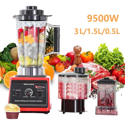 9500W Fuel Table Blender Juicer Smoothie Maker 3-In-1 0.5/1.5/3L Container Food Processor Blenderboxer for Ice Nut Fruit