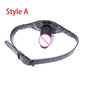 Leather Silicone Penis Mouth Gag,Dildo Gag,Double Penis Gag, Adult Bondage BDSM Restraint