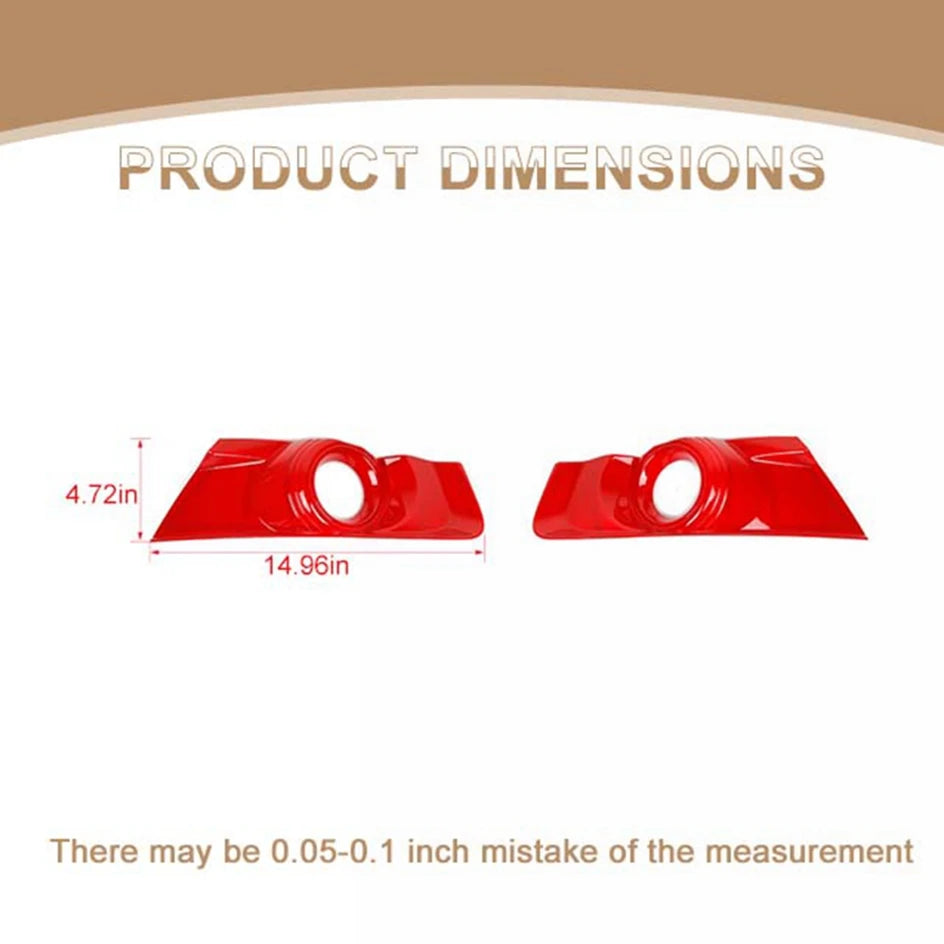 TESIN Car Front Bumper Fog Light Lamp Decoration Cover Trim for Ford Mustang 2015 2016 2017 ABS Lamp Hoods Exterior Accessories