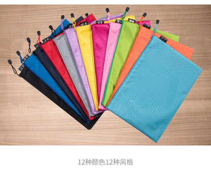 A4 Waterproof Canvas File Folders Football Pattern Thick File Bag Student Teacher Document Bag Business School Supplies