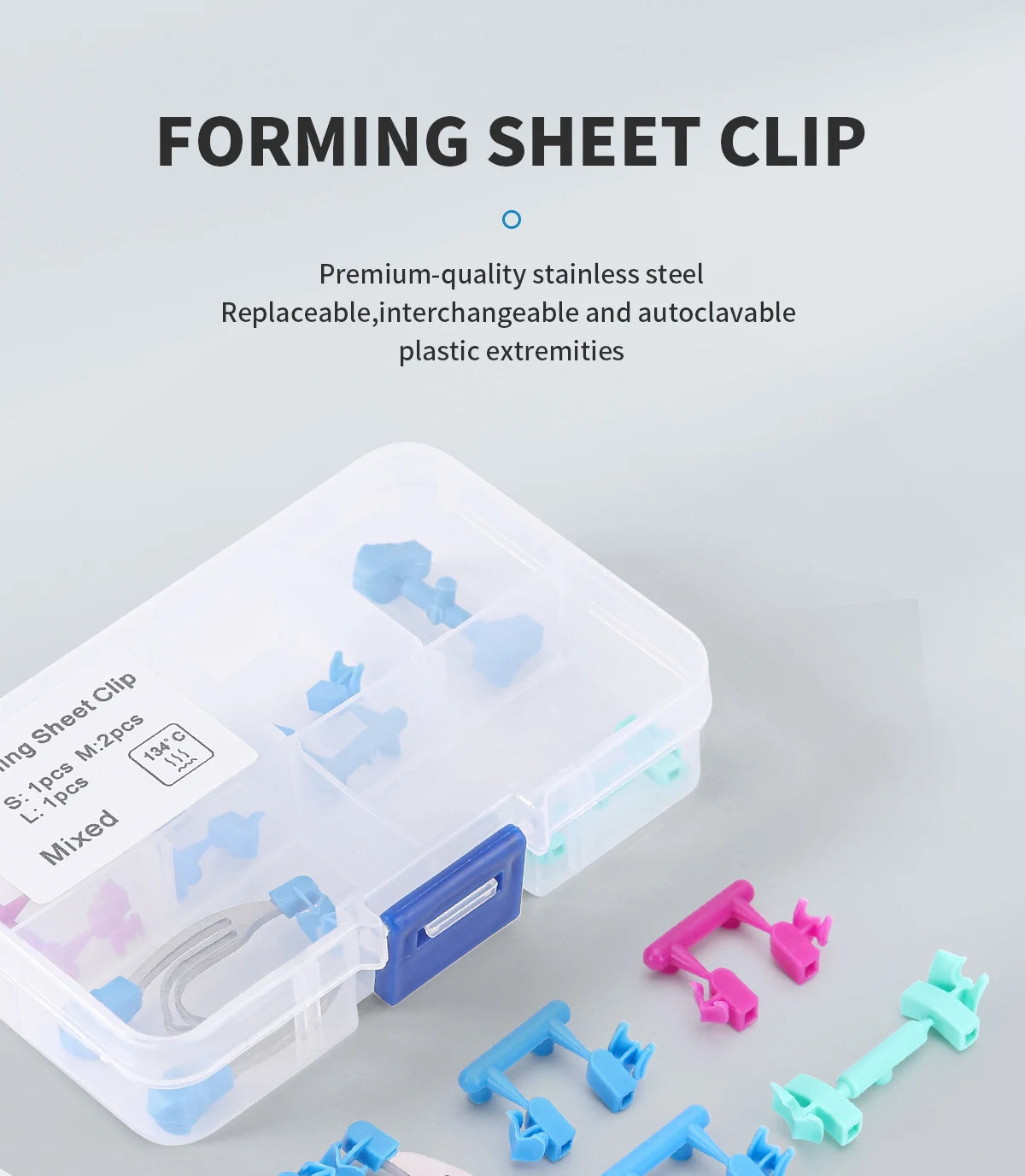 Azdent Dental Matrix Sectional Contoured Metal Spring Clip Rings Clamps Wedges Dentist Tools