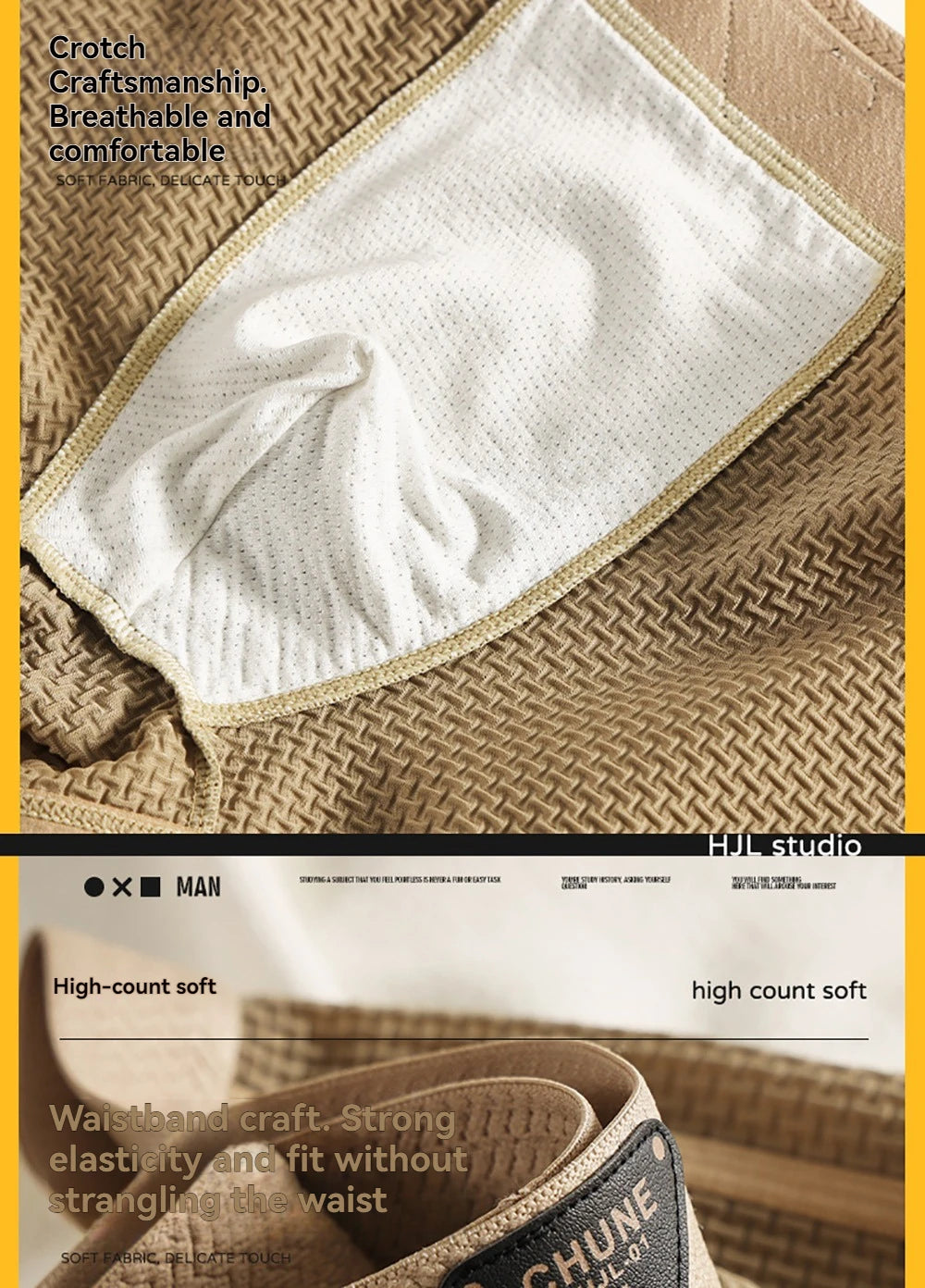 3PCS/Pack Fashion Ice Silk Knitted Plaid Boxers Breathable Comfort Mesh Crotch Underpants Super Soft High Elastic Men's Panties
