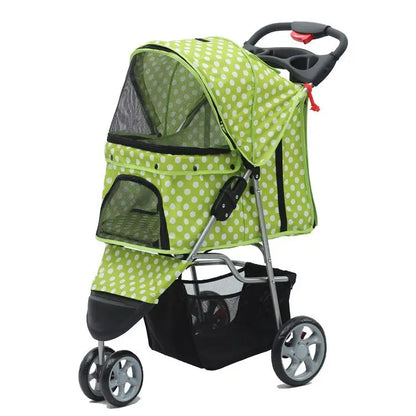 Dog Golden Retriever Pet Stroller Large Fruit Tray Adjustable Foldable for Small Medium Dog Outdoor Travel