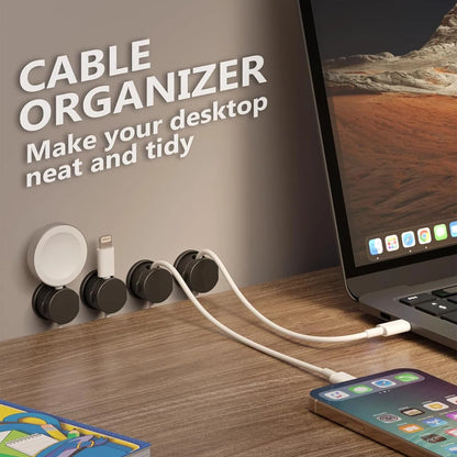 6PCS Magnetic Cable Clips Cable Smooth Adjustable Cord Holder Cable Organizer Holder Under Desk Cable Management