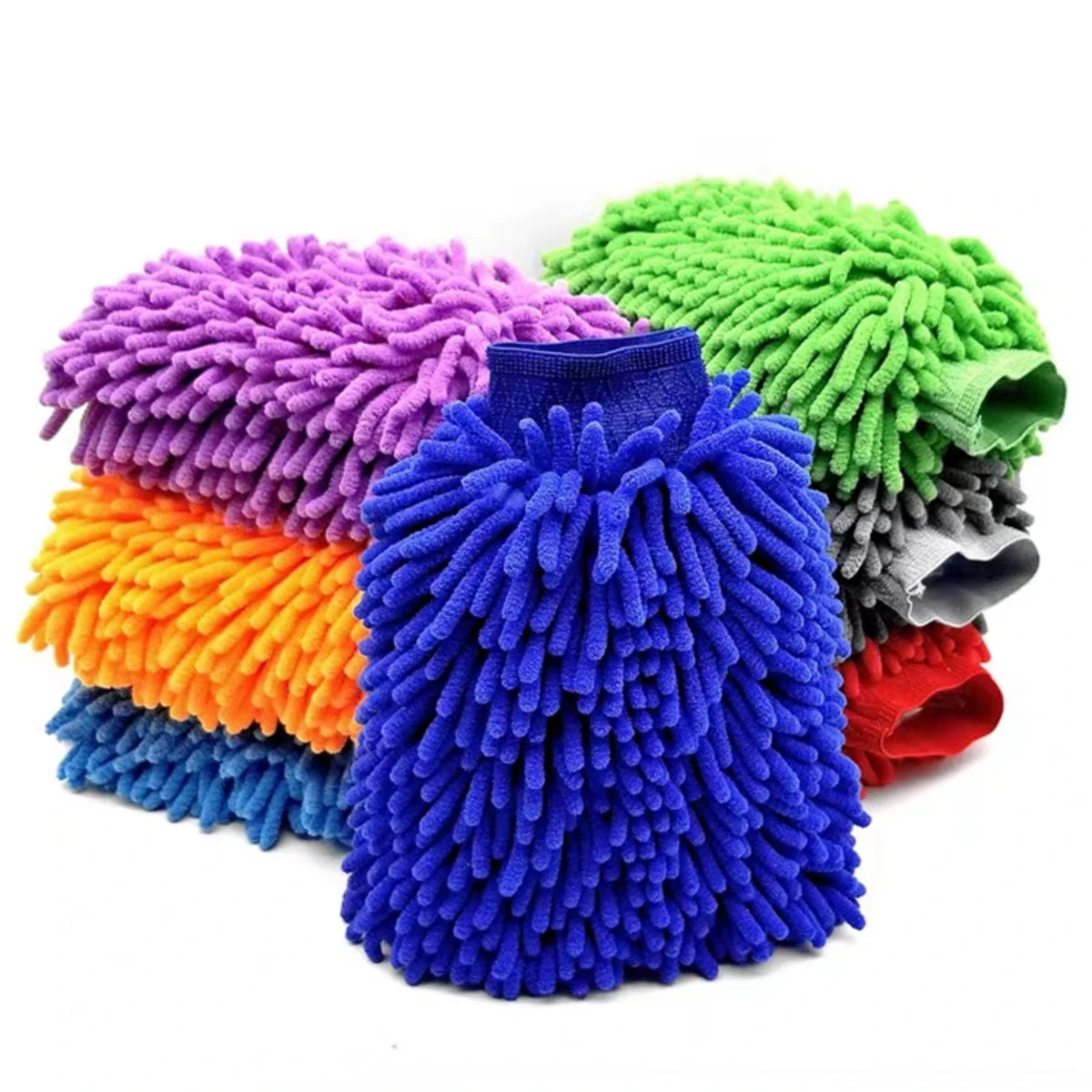 Microfiber Car Wash Mitt Double Sided Chenille Auto Gloves Ultra Absorbent Sponge Scratch Free Cleaning Towel Soft Detailing Mitten