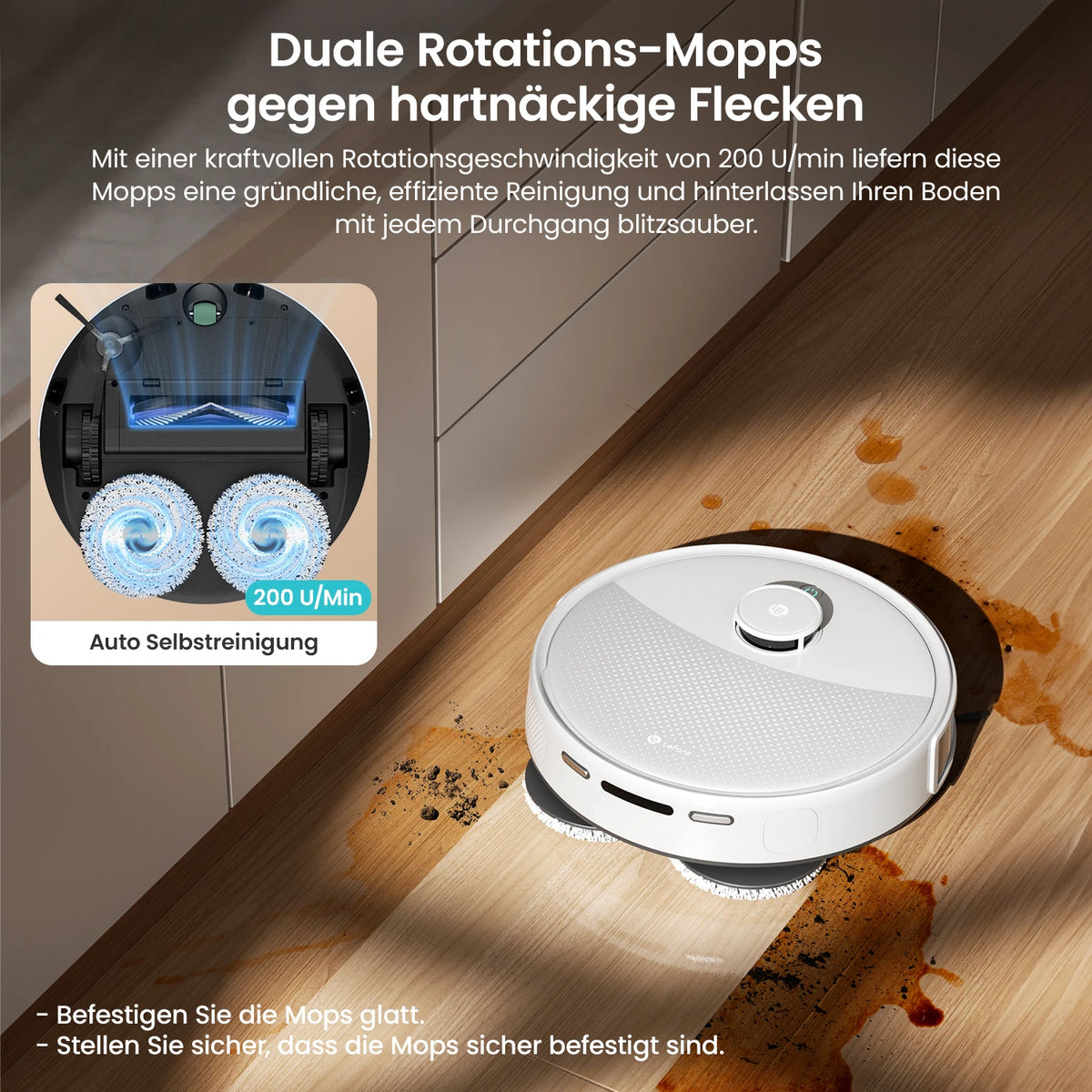 LEFANT M3L Robot dust vacuum cleaner all-in-one charging station 12000 Pa suction 220 min battery life DToF navigation Double R
