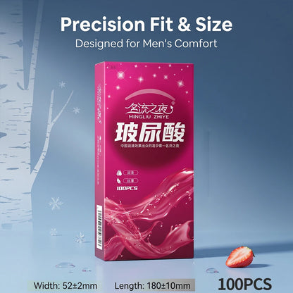 Strawberry Flavored Condoms 100pcs Bulk Ultra Thin Latex Condoms  Safe Contraception Lubricated Male Sex Toys for Men