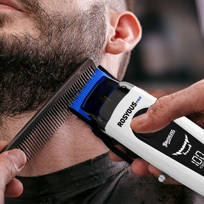 ROSYOUS Professional Hair Clipper DLC Blade 8000RPM Brushless Motor with Base Charger LED Display Hair Cutting Machine for Men