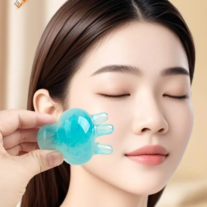 【Y】Resin Jellyfis Massage Comb Head Meridian Scraping Scalp Massage Brush Acupuncture SPA GuaSha Massage Comb Fatigue Relief