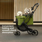 Foldable Pet Stroller Smooth Shockproof Stable Breathable Washable Outdoor Travel Cart for Dogs Cats