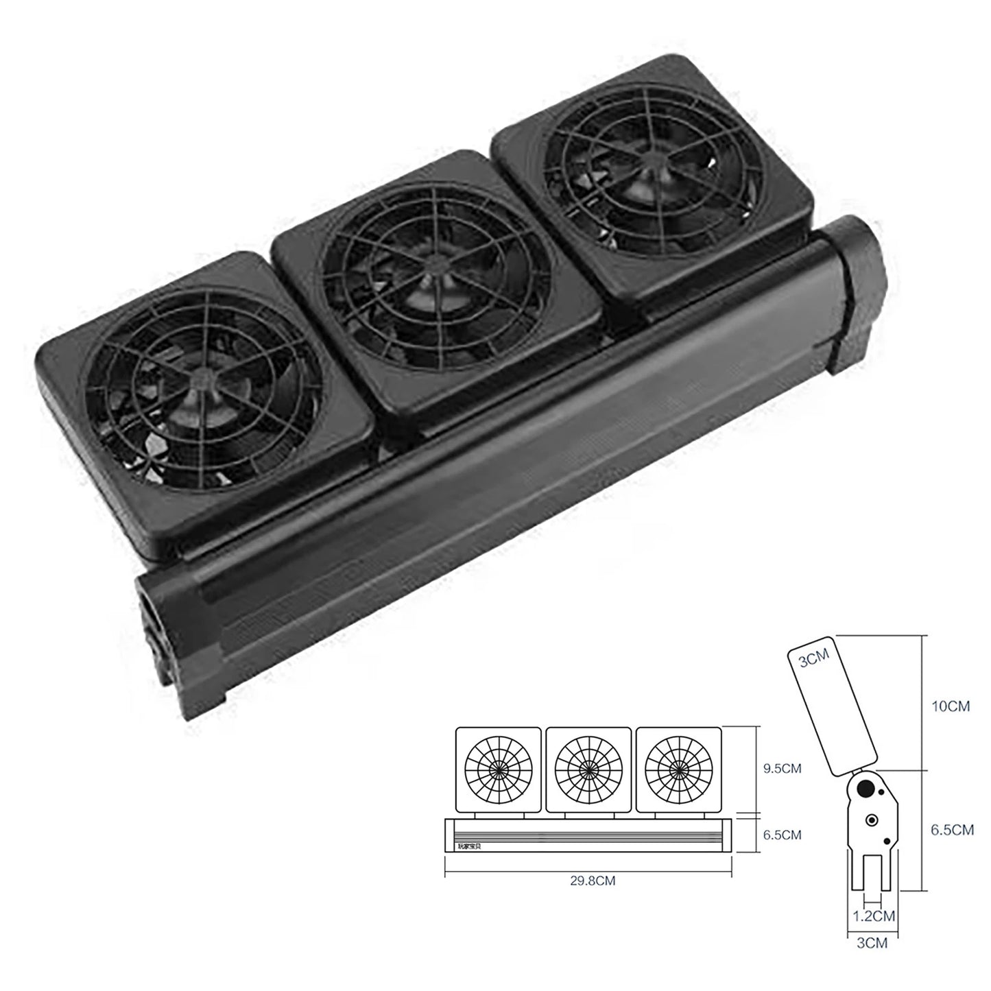 Fish Tank Cooling Fan Timing Adjustable Wind Speed Cooling Fan Fish Tank Cooler Glass Thickness ≤12mm Aquarium Accessories