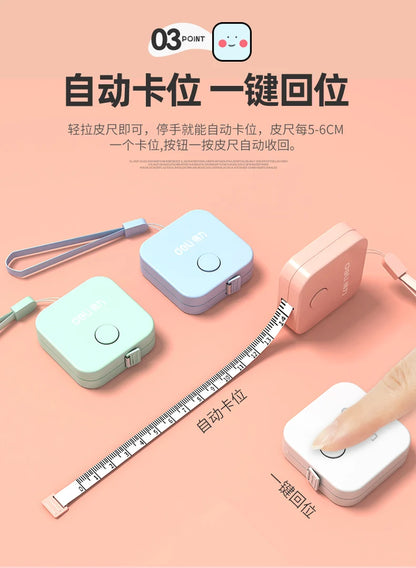 Deli Measuring Tape 1.5M Portable Leather Soft Ruler Double Scale (CM/Inch) линейка for Office School Home Stationery Supplies