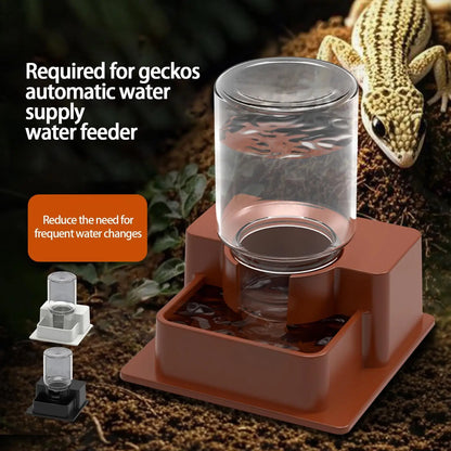 1pc Automatic Reptile Feeder Automatic Detachable Reptile Bowl Tortoise Water Dish Gecko Drink Dispenser For Lizard Chameleon