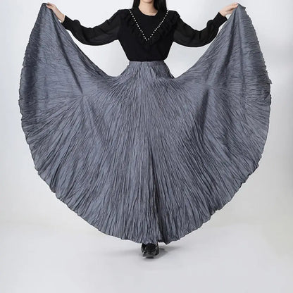 11 Colors Irregular Pleated A-line Skirt For Women High Waist Solid Color Loose Fashion Skirts Casual 2025 Spring New
