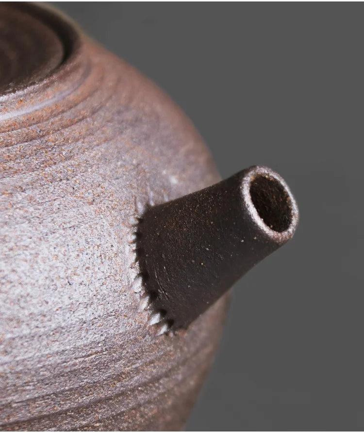 Japanese Style Teapot Handmade Retro Coarse Pottery Stoneware Kungfu Tea Ceremony Portable Tea Maker Ceramic Teapot Teaset