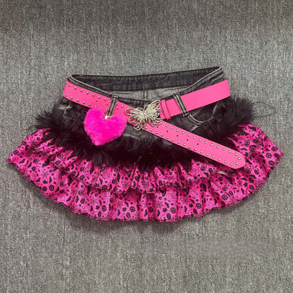 Casual American Vintage Mini Skirt For Women Y2K Subculture Punk Retro Style Sexy Slim Jean Skirts Party Outfits Teen Girls 2026